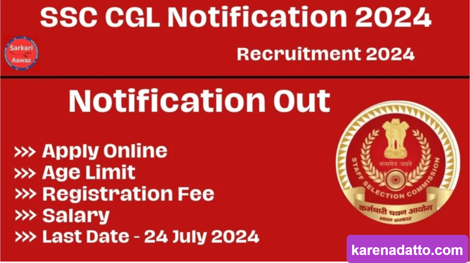 SSC CGL 2024 Recruitment